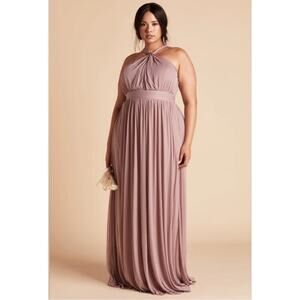 Birdy Grey Kiko Maxi Dress Halter Ruched Long Formal Bridesmaid Gown Curve Mauve